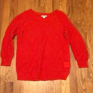 Old Navy 3/4 sleeve orange knit sweater